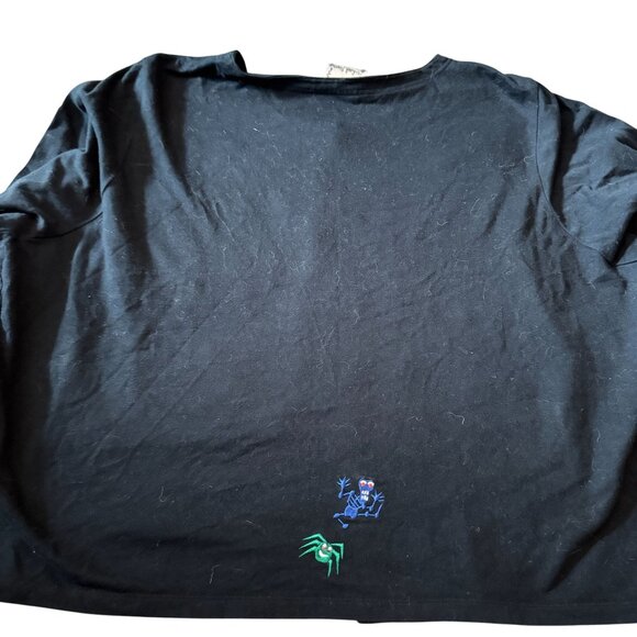 Michael Simon Vtg Halloween Cardigan Sweater 2X Black Ghost Bat Spider Pumpkin - Picture 12 of 13